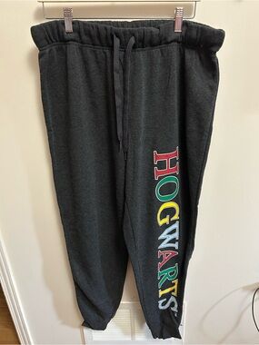 MAD Engine Black Joggers with Colorful Hogwarts Side Lettering